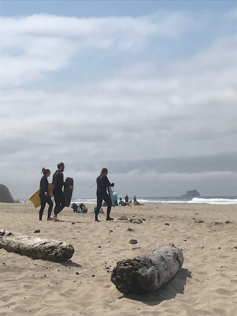 surfing at hug point